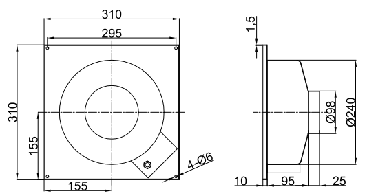 100mm EC Wall Fan PY3N100B1E-SZ0